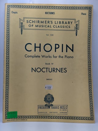 Item #124131 Chopin Complete Works for the Piano Book IV - Nocturnes (Schirmer's Library of...