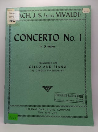 Item #132307 Concerto No. 1 in G major. J. S. Bach, Gregor Piatigorsky, Transcriber