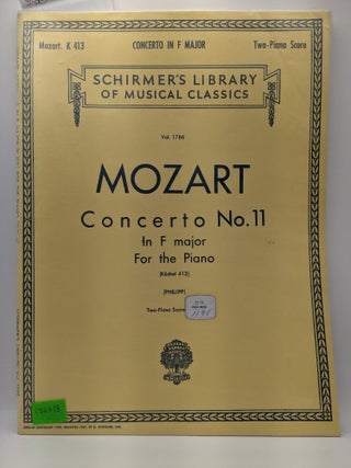 Item #132718 Concerto No. 11 in F major for the Piano (Schirmer's Library of Musical Classics Vol...